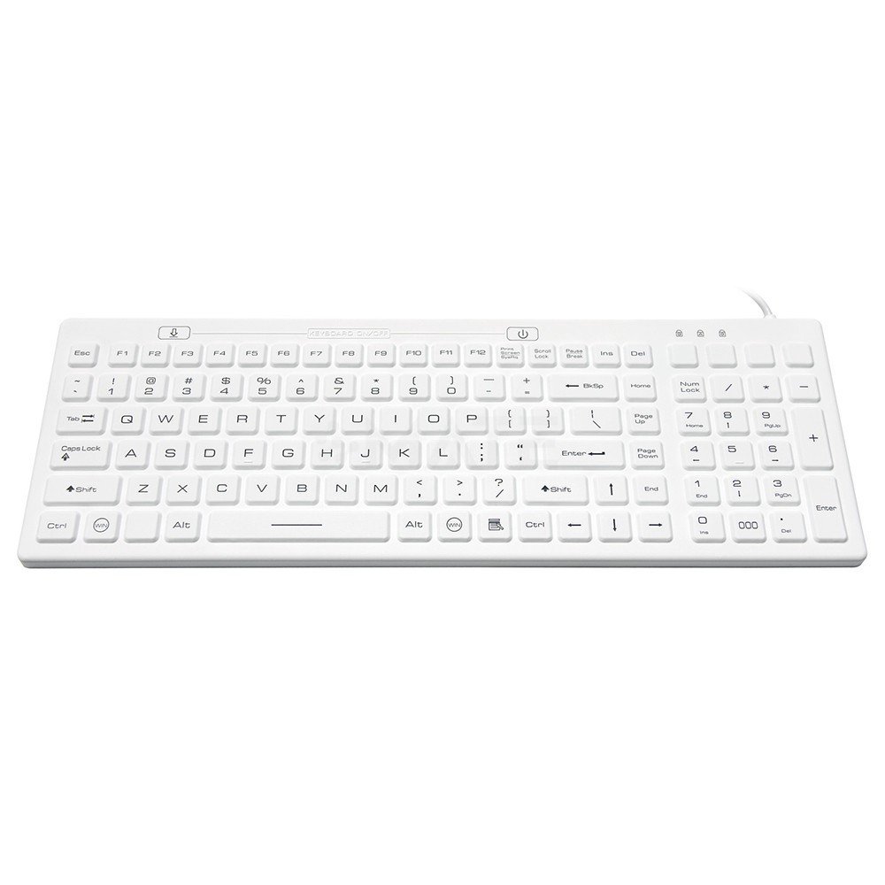 MKB-110-NM Top Rated Medical Wired Silicone Keyboard - Compact, Light ...